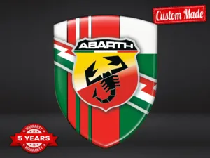 Fiat Abarth Resina Calcomanías Diseño Superior Pegatinas Cúpula